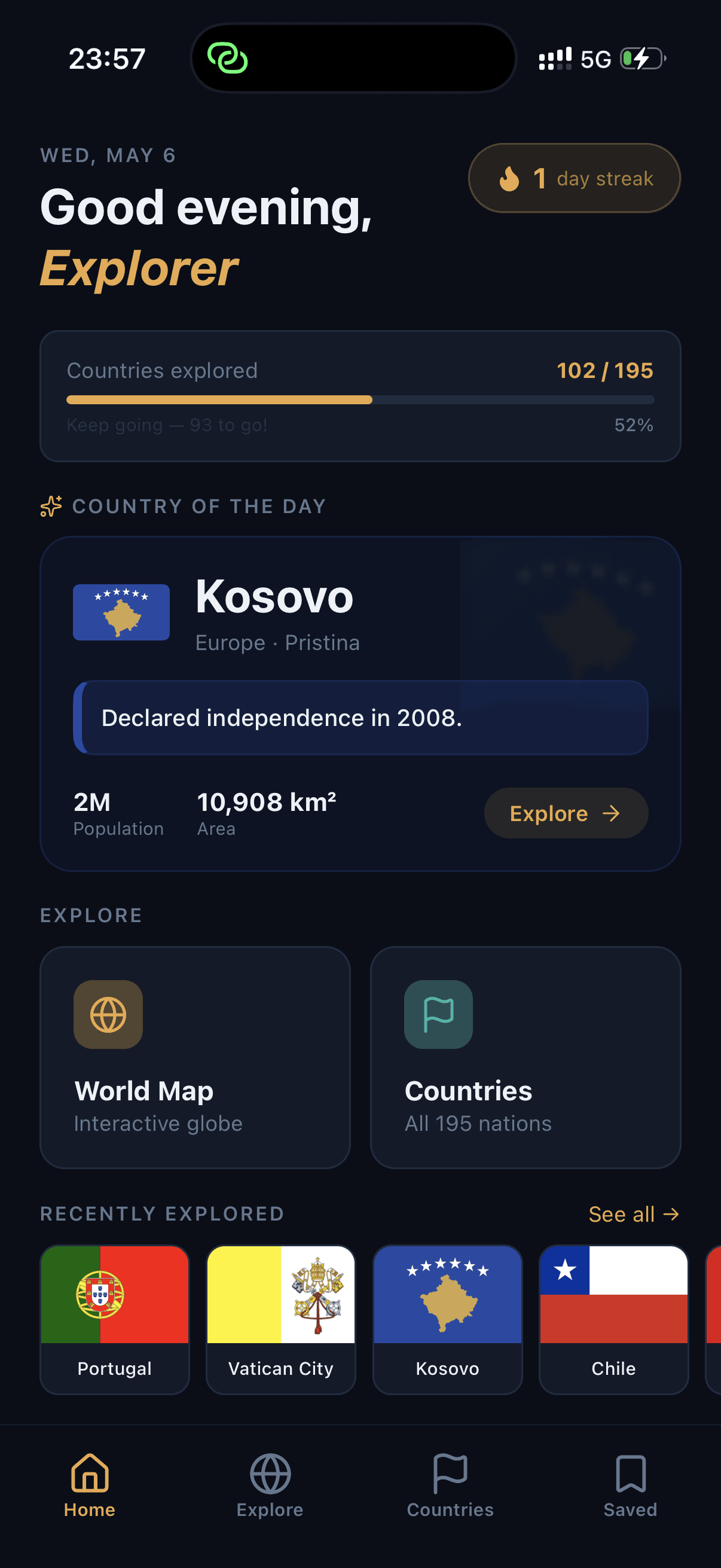 Mapyx home screen